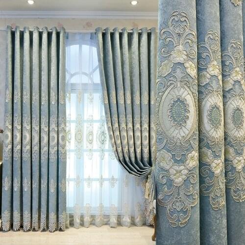 Curtains for Living Room The New Blackout Shade Grade European Embroidered Atmospheric Windows Tulle Hall Dining Room Bedroom