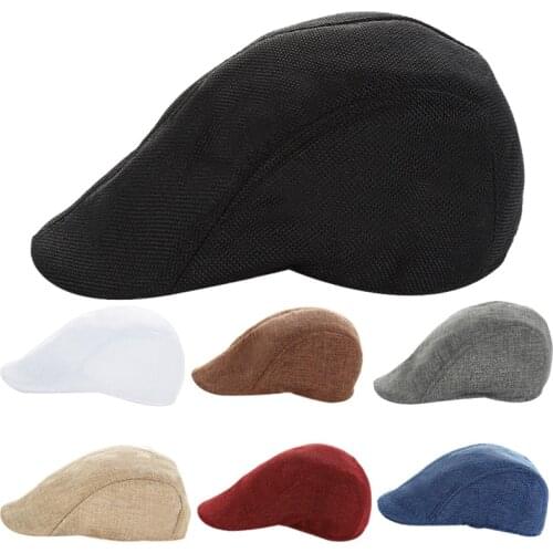 Spring and Autumn Beret British Retro Linen Leisure NET Hat Comfortable and Breathable Cap Painter Hat Forward Hat