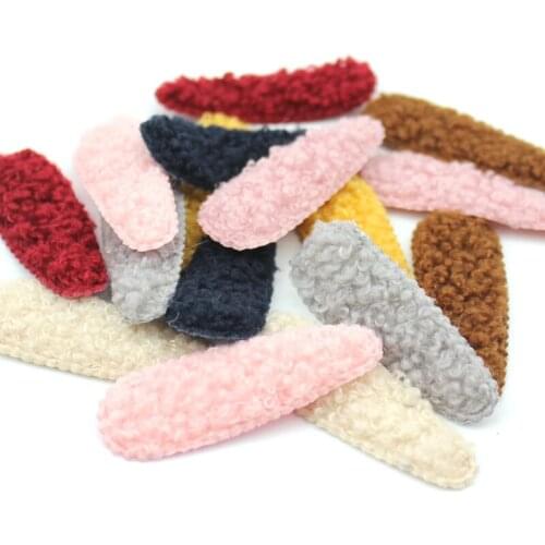 40Pcs 2*5.5cm Teddy Plush BB clip Padded Appliques for childrens Hairpin crafts headwear Handmade Decor Ornament Accessories