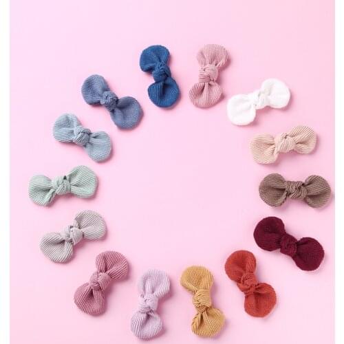 Baby Hair Clips Bow Girl Hairpins Corduroy Children Autumn Winter Barrette Kids Candy Color Hair Accessories Infant Hairclip