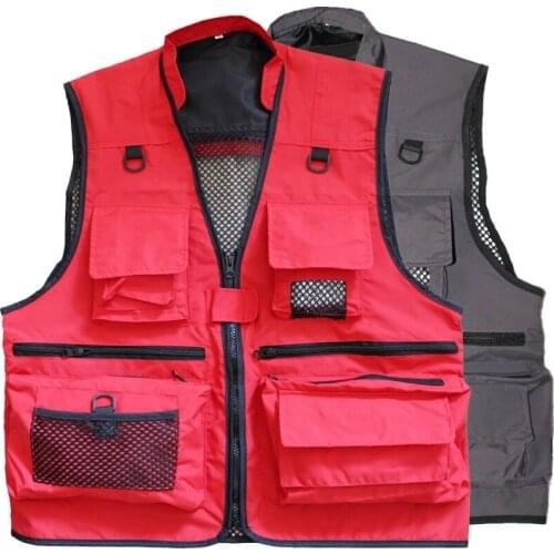 Summer Autumn Thin Photography Interview Vest Outdoor Fishing Climbing Camp Hiking Mens Womens Marking Advertising Waistcoat
