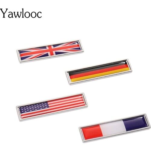 1Pcs/Lot 3D Metal Italy Germany USA France Britain Flag Car Sticker Decorate Stickers Emblem Badge For Cars