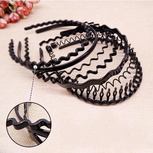 1 pc Fashion wave Mens Women Unisex Black Wavy Hair Head Hoop Band Sport Headband Hairband hair accessories