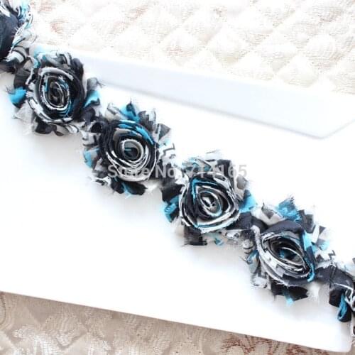 1yard DIY shabby flower Chiffon Flower Shabby Rose Trim hair flower/headband/shoes(063)