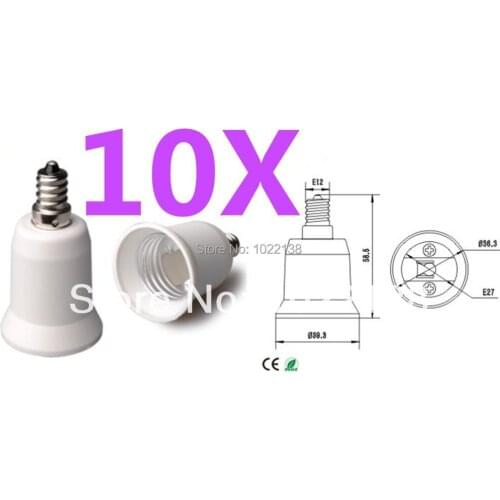 10PCS E12 to E27 Adapter Converter Base holder socket made of Pottery and Porcelain for E27 LED Lamp Bulbs
