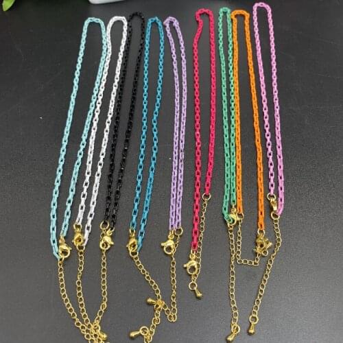 10pcs/lot 18inches Copper Colorful Hip Hop Chain Necklace Fashion Women Jewelry
