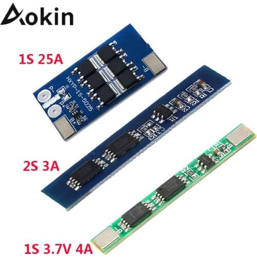 1S 3.7V 4A Li-ion BMS PCM Protection Board PCB for 18650 Lithium Li-Lion Battery Double MOS 1S 3.2V 25A 2S 3A Battery Cell Pack