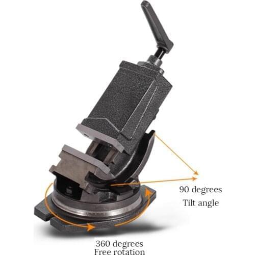 4 Inch Tilting angle Solid Flat Tongs 360-Degree Rotary Precision Taper Vise Precision Fat Tongs Milling Vise