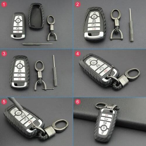Accessories Key Fob Carbon Fiber For Ford Fusion Explorer Mondeo Useful Durable High Quality