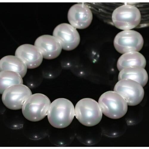New arrival special design new fashion 13*15mm natural white shell pearl beads oval fine jewelry making loose beads 15inch B2277