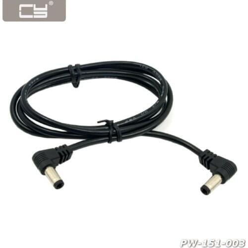 CYDZ DC Power 5.5 x 2.1mm / 2.5mm Male to 5.5 2.1/2.5mm Male Plug Cable 90 Degree Right Angled 60cm