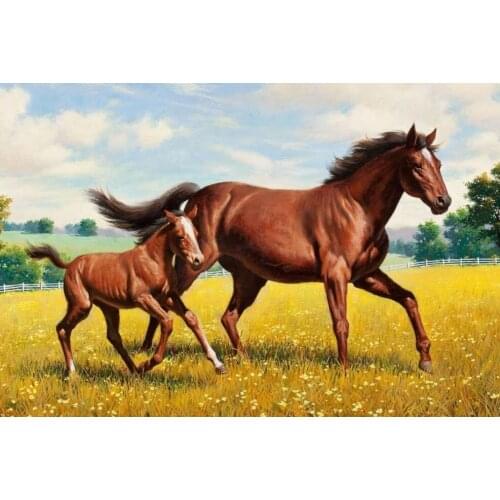 Pony and mother The wooden puzzle 1000 pieces ersion paper jigsaw puzzle white card adult childrens educational toys