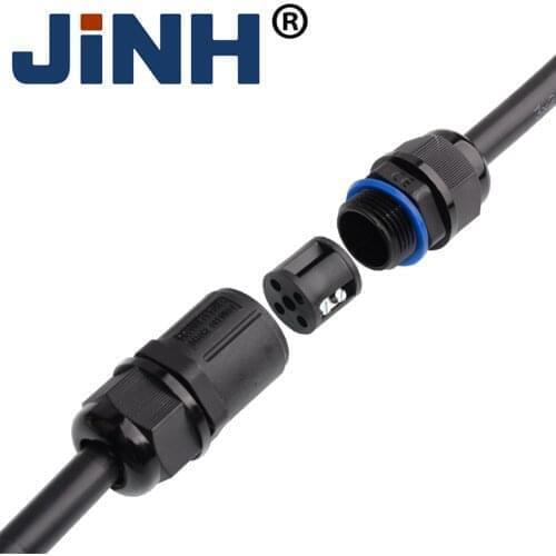 JINH IP68 Waterproof Connector Junction Box Electrical Connector 3/4 Pin Outdoor Plug Socket Terminal Block