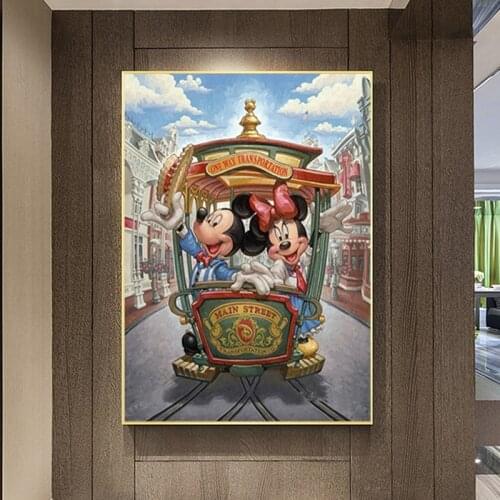 Graffiti Street Art Disney Cartoon Colourful Mickey Mouse Canvas Painting Posters and Prints Wall Art for Children Room Cusdros