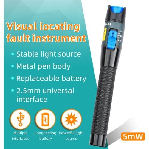 KELUSHI 1-5KM fiber optic cable tester tracker visual fault locator fiber laser fault locator optico fiber tool Metal 1MW
