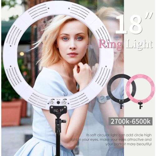 SLOJP 18 inch Ring Light Kit for Tiktok,Fill Light with Tripod Stand Photography Lighting for for video,shooting ,Makeup (R460)