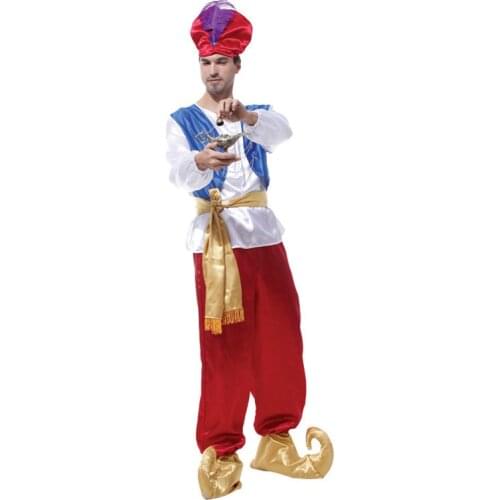 Halloween Adult men Cosplay Complete Set Clothing Adult Cosplay Costume Mythical Prince Aladin Performance Costume
