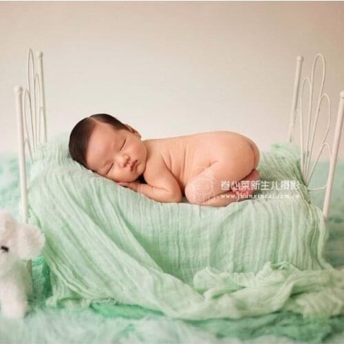 Mint Newborn Cheesecloth Wrap Photography props Baby swaddle Sack Cocoon Layer Fabric 90*90 cm
