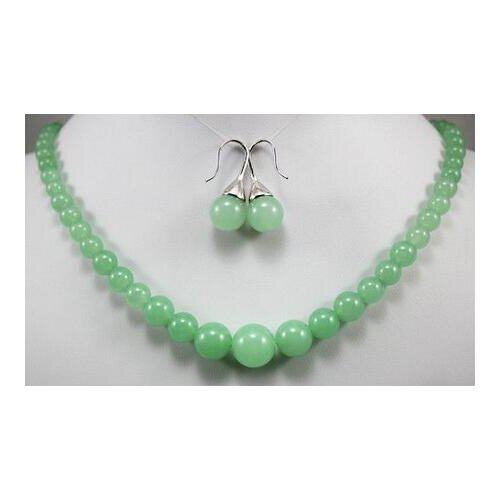 Natural jade 3 color Purple red green jade round bead necklaces earrings