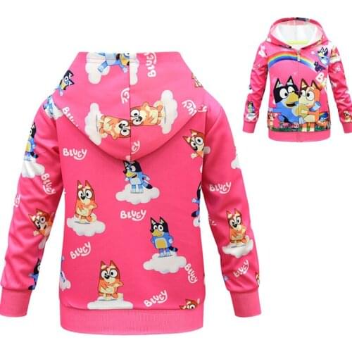 New 2021 Girls Hoodie Children Outerwear Blueyi Jackets Coat Hoodies Autumn Spring Girls Hoodie Casual Hoodie Zip Sweatshirt