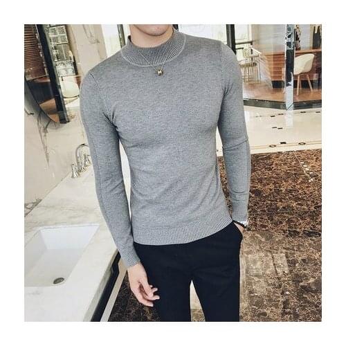 S-2Xl 2021 Autumn New Mens Turtleneck Sweaters Pullover Male Solid Color Slim Fit Turtleneck Sweater Tops Knitted Pullovers