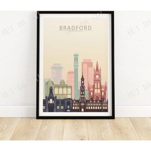 Bradford Print City Skyline Poster | Home Decor | Bradford Gift