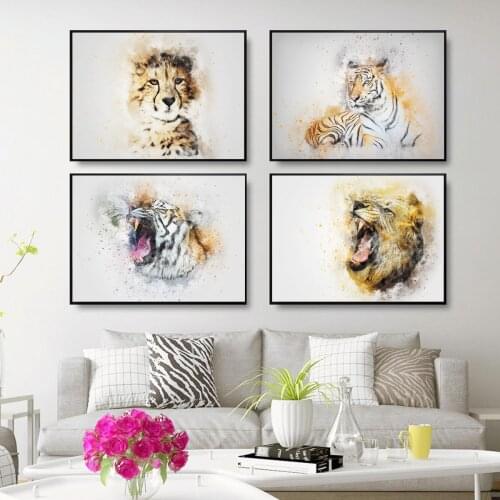 Tiger Leopard Canvas Painting Poster Animal Poster Canvas Print Painting Wall Art Bedroom Home Decoration
