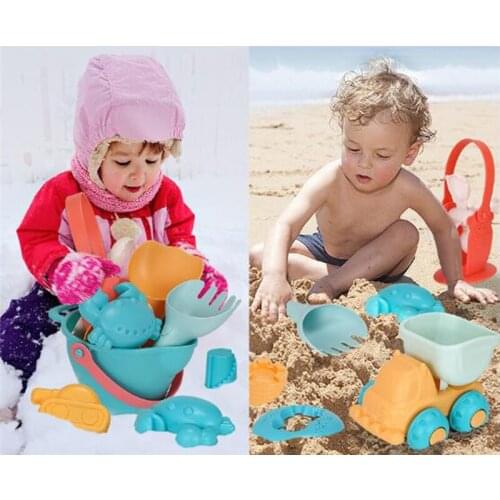 Beach Toys For Kids Baby Beach Game Toy Children Sandbox Set Kit Summer Toys For Beach Play Sand Water Play Cart 14Pcs/Set