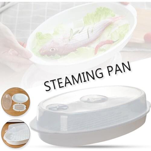 Steamer Heater Dish for Microwave Oven Round Plastic Bowl Hot Steamed Bun Dumpling Steamer with Lid Lightwave Steamer xqmg food