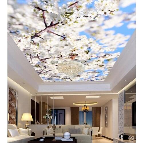 Custom photo wallpaper Large 3D Stereo romantic ceilings Beautiful peach butterfly ceiling 3d mural wallpaper