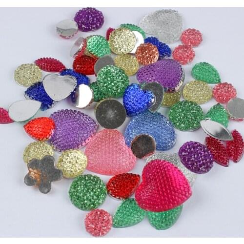 Mix color Mix shape 100Pcs/pack Resin Gypsophila Decorations For DIY Crafts Hair Clips Embellishments Beads