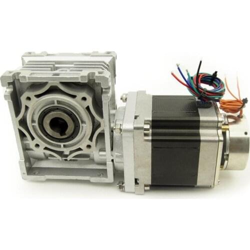 NEMA34 Stepper Motor 4.5NM with brake and Worm reducer ratio 5:1/7.5:1/10:1/20:1/25:1/40:1/60:1/100:1 and output shaft