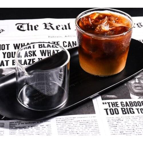 Double-mouth milk cup coffee milk cup glass coffee cup milk cup espresso measuring cup