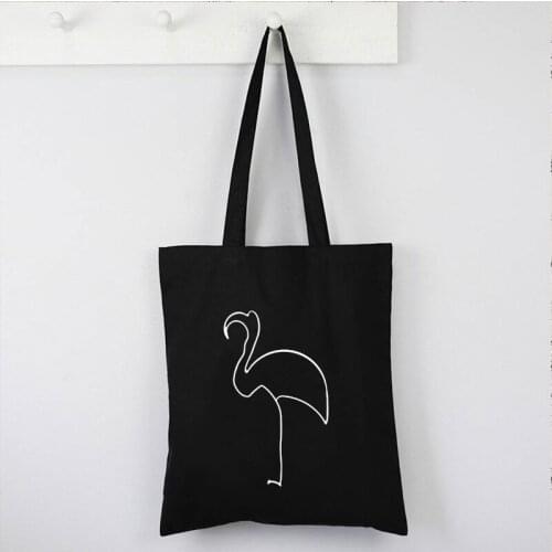 Picasso Flamingo Tote Bag Art Drawing Art Print Shopping Bags Cartoon Animals Vintage Fashion Tote Bag Reusable Women
