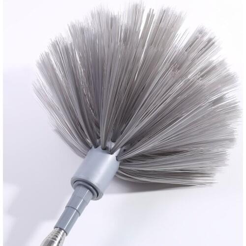 Telescopic Lengthen Duster Microfiber Home Cleaning Stainless Dust Removal Steel Dust Brush Ceiling Clean Multifunction