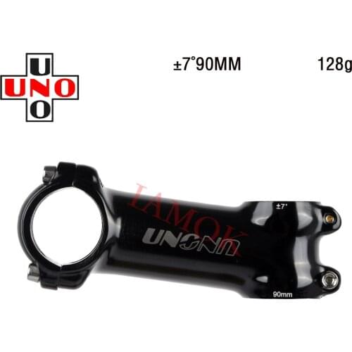 UNO AS-007N Bicycle Glossy Black Stems 7/17 Degree 60-130mm Iamok Mountain Bike Ultra Light Stem Gray Logo