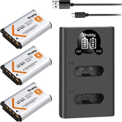 High quality NP-BX1 NP bx1 battery + Sony DSC-RX100 DSC-WX500 IV HX300 WX300 HDR-AS15 X3000R MV1 AS30V dual channel LED charger