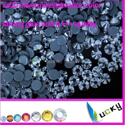 Top Quality flat back hotfix rhinestones ss6 ss10 ss16 SS20 ss30 Silvermine /Labrador Color Iron Crystal strass super shine