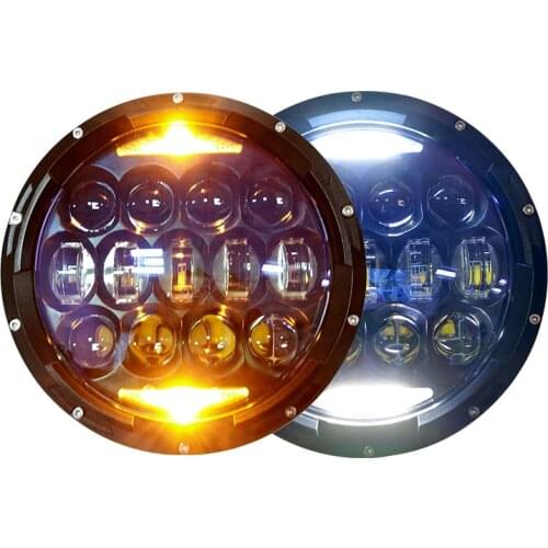 Brightest 7" Rould 130W Motorcycle LED DRL Headlight Hi/Lo Headlamp LED Car Light with Indicator Lighting for Jeep Wrangler JK