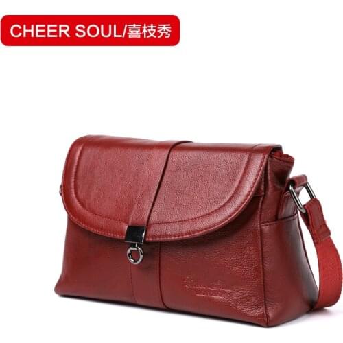 CHEER SOUL Shoulder Bag Genuine Leather Crossbody bags for Women Luxury Handbags Fashion Messenger bag female Tote Bags Purse