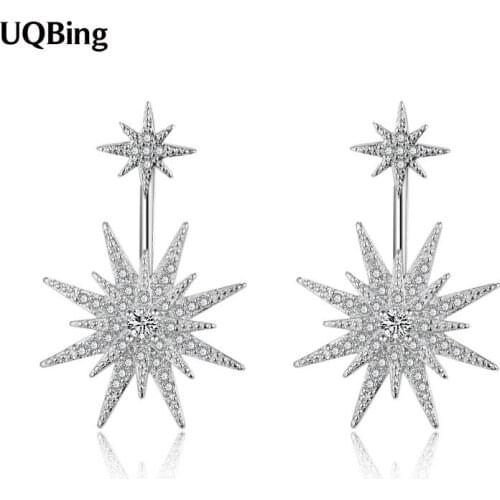925 Sterling Silver Flash Shinning AAA Crystal Women Stud Earrings Wedding Fasion Jewellery Accessories