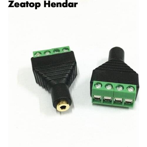 10Pcs Video AV Balun 2.5mm 4Pole Stereo Female to AV Screw Terminal Stereo Jack 2.5mm Female 4Pin Terminal Block Plug Connector