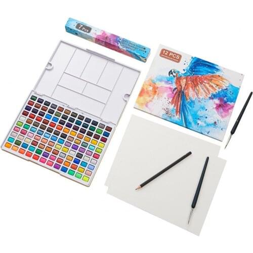 120 Colour High Pigment Load Watercolor Paint Acid Free Plastic Intermixable Travel Solid Watercolor Paints Kit Paint Supplies