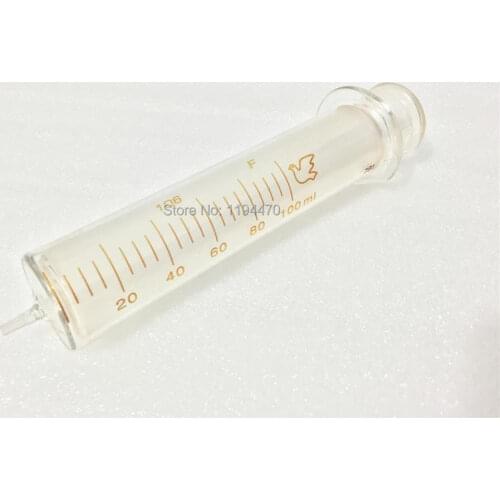 2pcs/Lot 100ml Glass Syringe Injector Lab Glassware Sampler