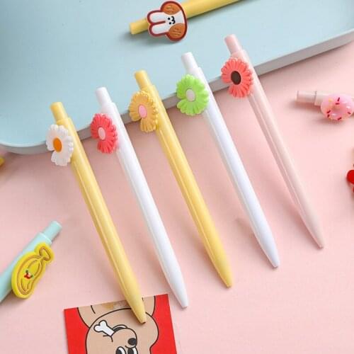 24pcs candy color press neutral pen Japanese ins black pen neutral pen student office stationery signature pen examination pen