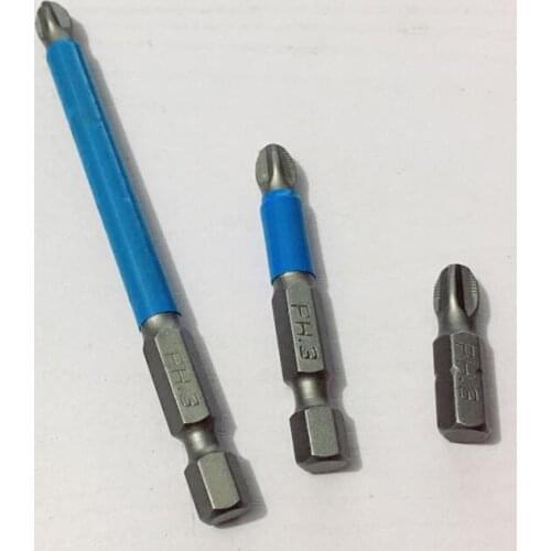3pcs Magnetic Hex Shank anti-skid Cross Head Screwdriver batch nozzle head PH3*25mm PH3*50mm PH3*90mm