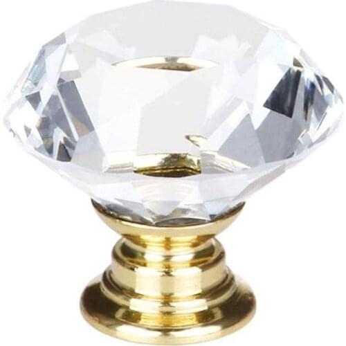 30mm Clear Crystal Glass Door Knobs Cupboard Cabinet Handle Drawer Pull Handle
