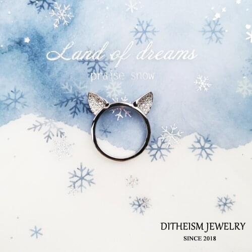 925 Sterling Silver Ring Cat’s Ears 2020 Brand New Fine Cute Jewerly For Cuddly Girls Silver Romantic Gift for Women Girlfriend
