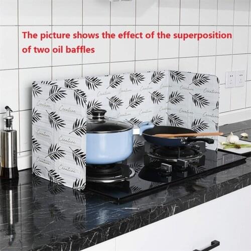 Aluminum Protection Screen Foldable Kitchen Hob Gas Stove Deflector Frying Pan Oil Splash Protection Screen Kitchen Ac