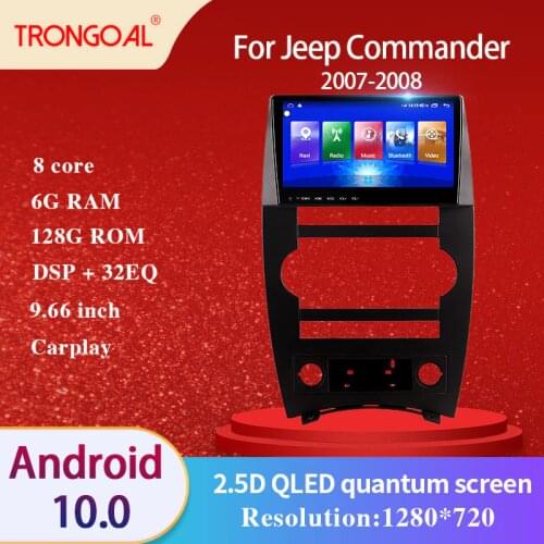 Car Radio DVD Player For Jeep Commander 2007 2008 DSP Android 10.0 GPS Multimedia Navigation Video Caprplay No 2din